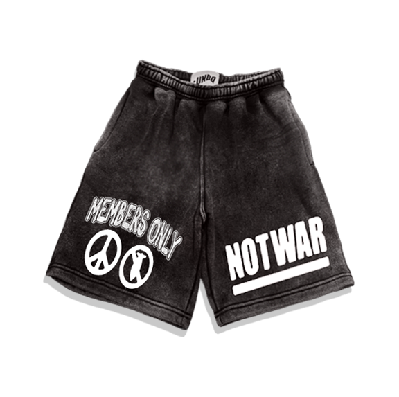 Peace Not WAR Shorts "Monochrome"