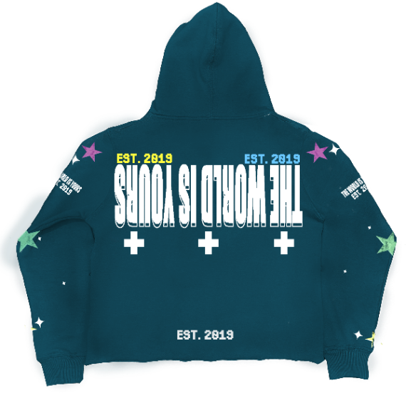 Time Waits For None Hoodie "Aqua"