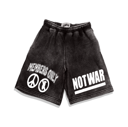 Peace Not WAR Shorts "Monochrome"
