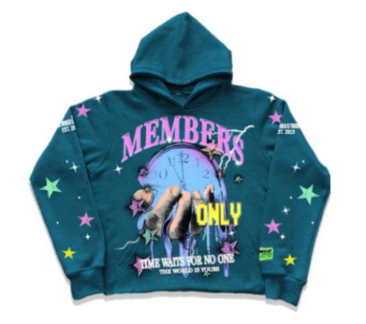 Time Waits For None Hoodie "Aqua"